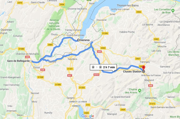 Geneva to Morzine Cluses Train