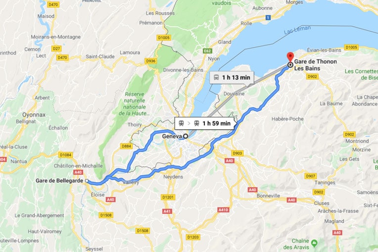 Geneva to Morzine Thonon Train